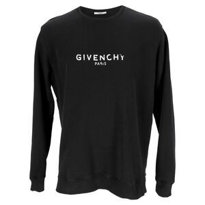 Givenchy Logo-Print Crewneck Sweatshirt in Black Cotton